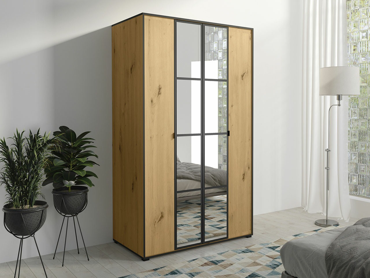 Ormar Toledo 117 (Zanatski hrast + Crno)