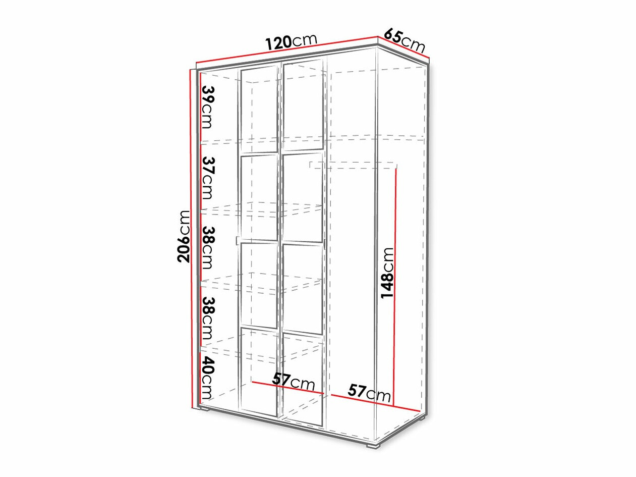 Ormar Toledo 117 (Zanatski hrast + Crno)