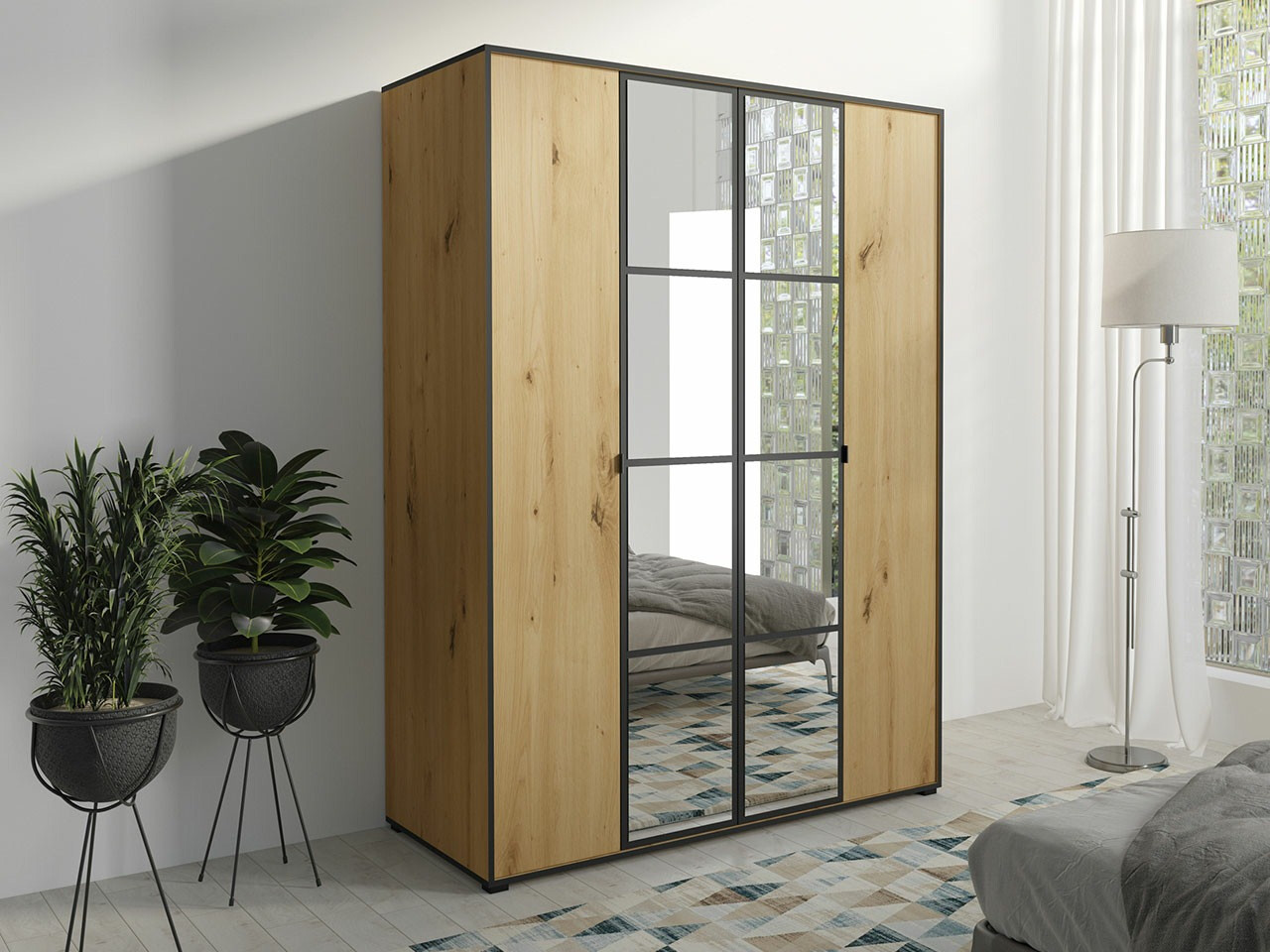 Ormar Toledo 117 (Zanatski hrast + Crno)