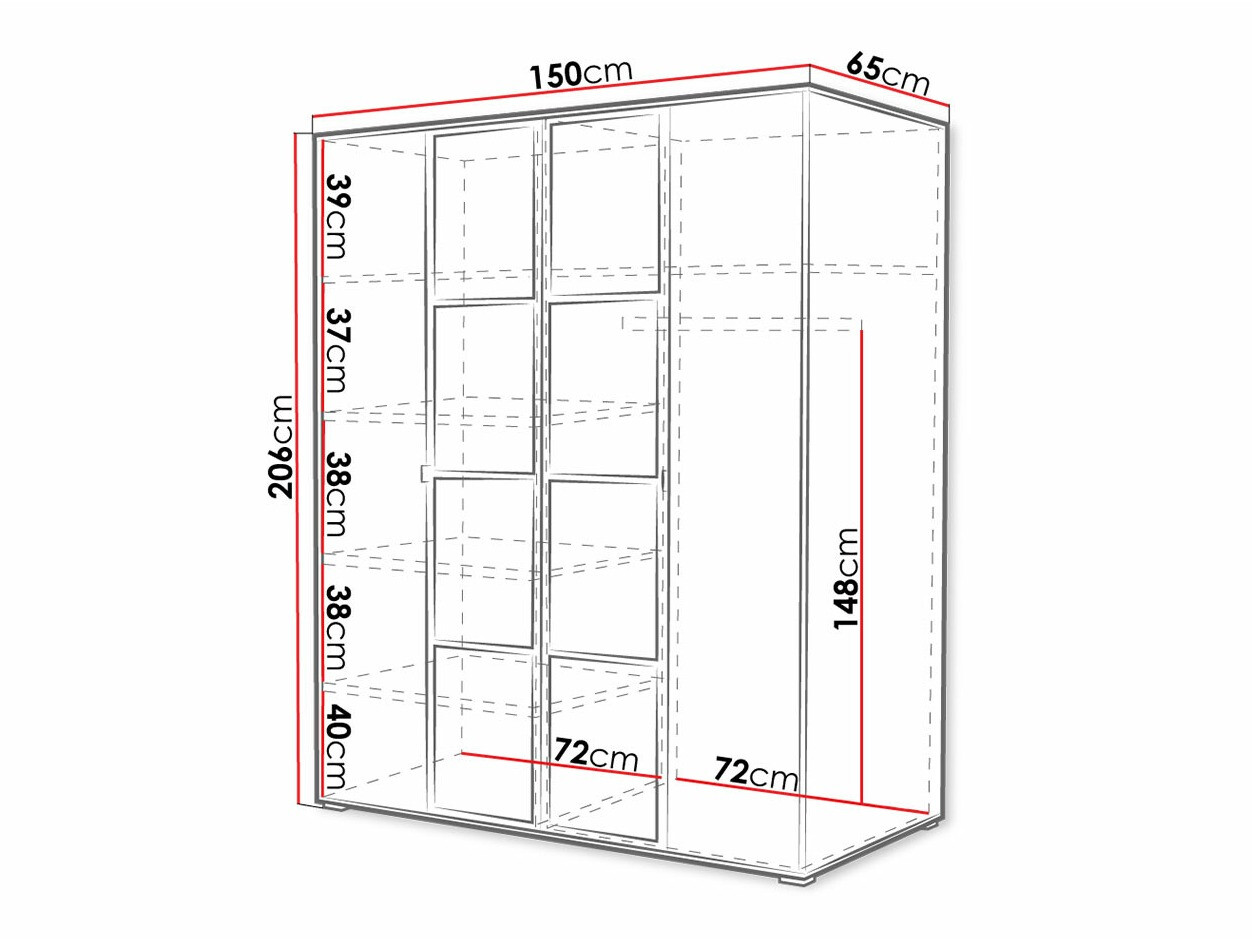 Ormar Toledo 117 (Zanatski hrast + Crno)