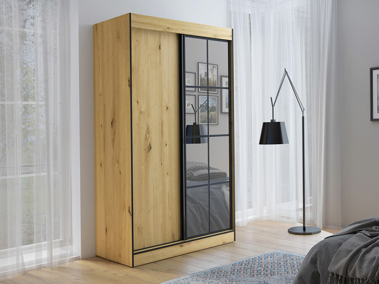 Ormar Toledo 118 (Artisan hrast + Crno)