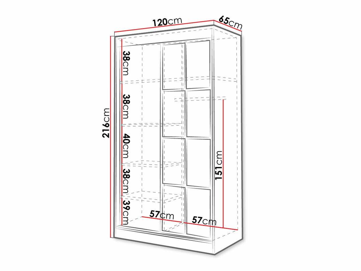 Ormar Toledo 118 (Artisan hrast + Crno)