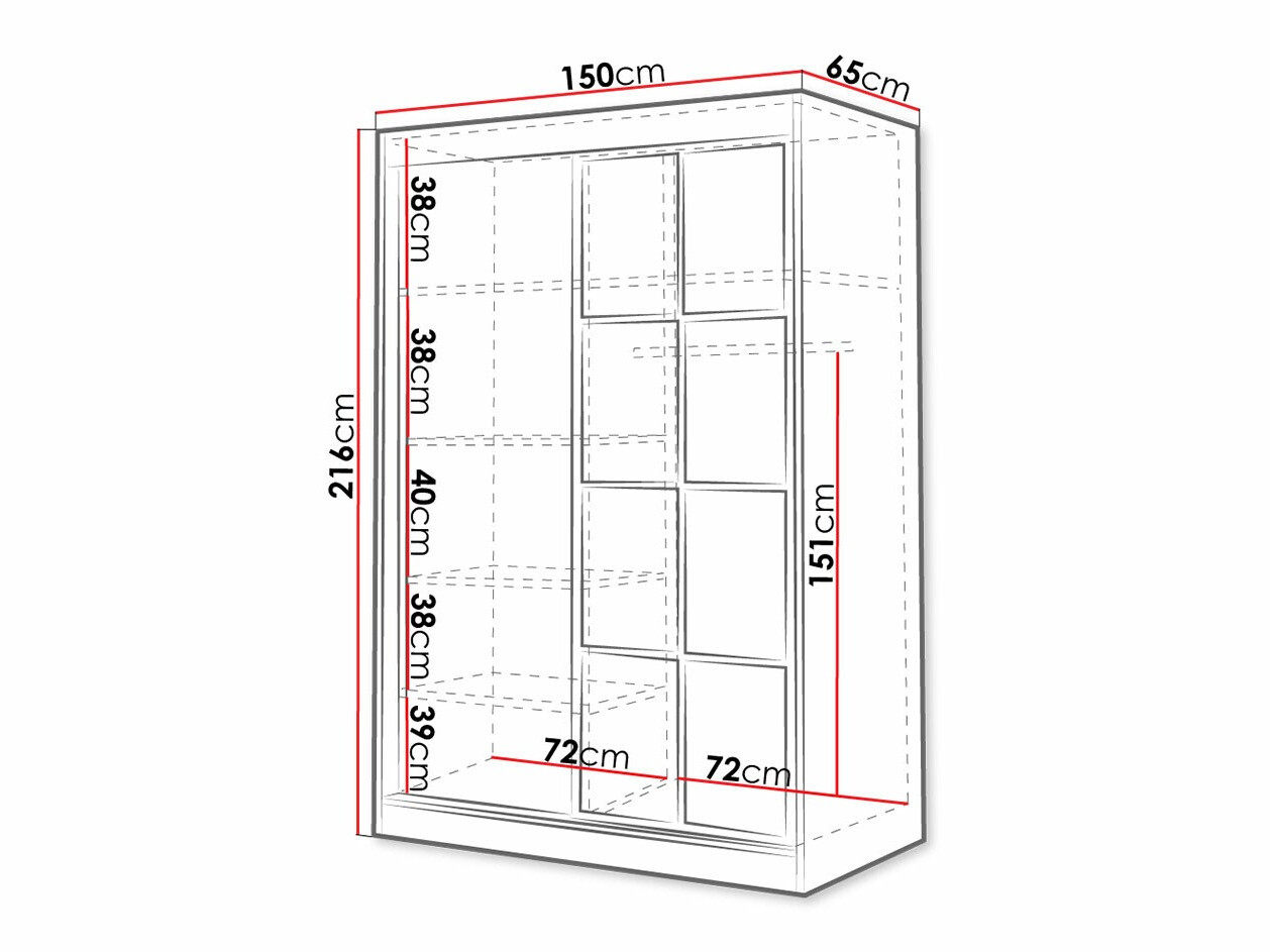 Ormar Toledo 118 (Zanatski hrast + Crno)