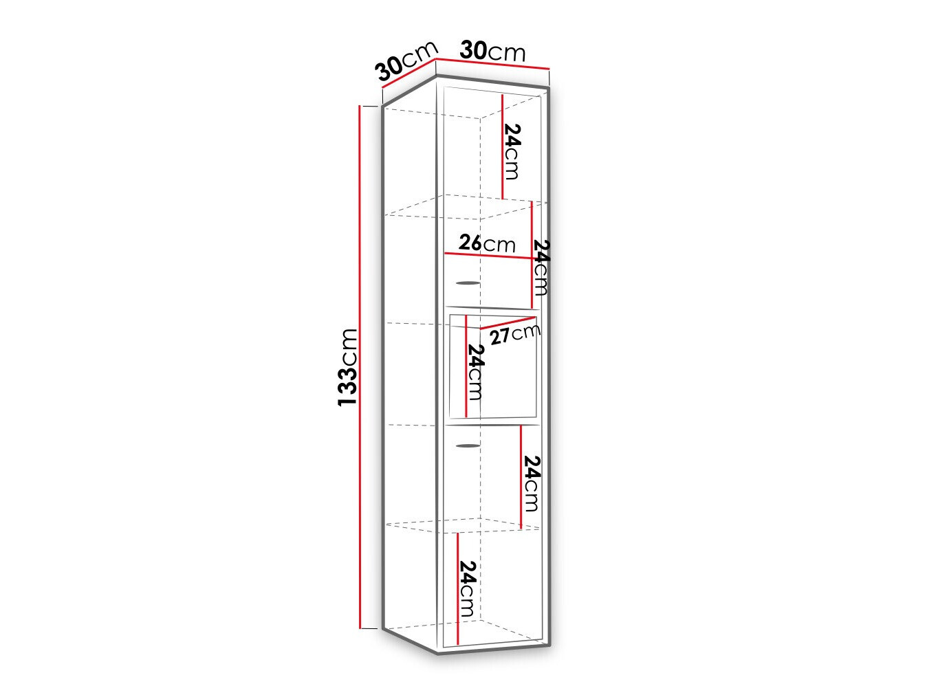 Viseći ormarić za kupatilo Baltesi 117 (Belo + Zanatski hrast)