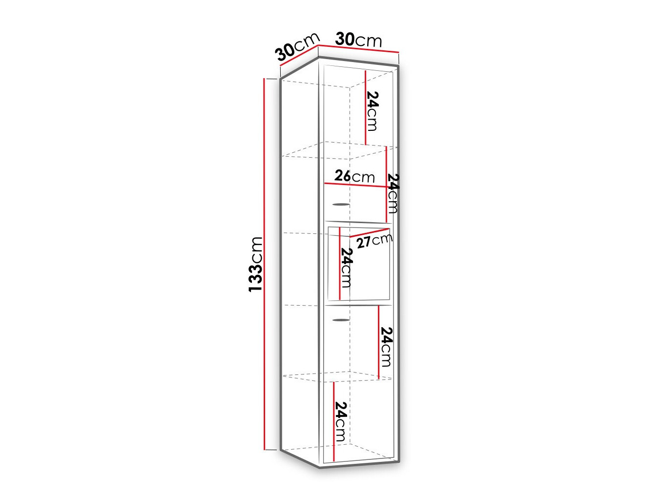 Zidni ormarić za kupatilo Baltesi 117 (Crno + Artisan hrast)