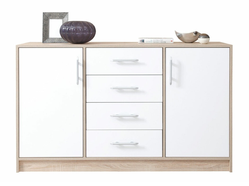 Komoda Cavmero 109 (Sonoma hrast + Belo)