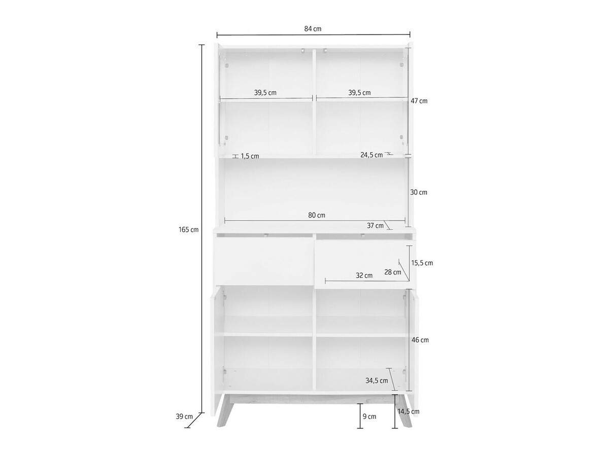 Polica Denton 890 (Belo + Hrast)