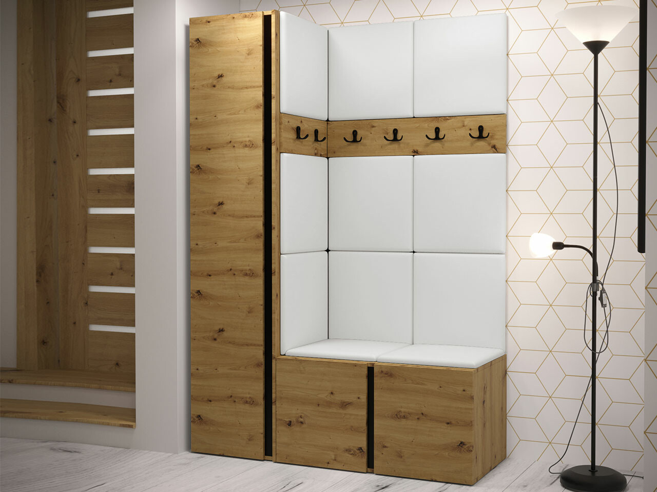 Set za hodnik Hartford 471 (Zanatski hrast)