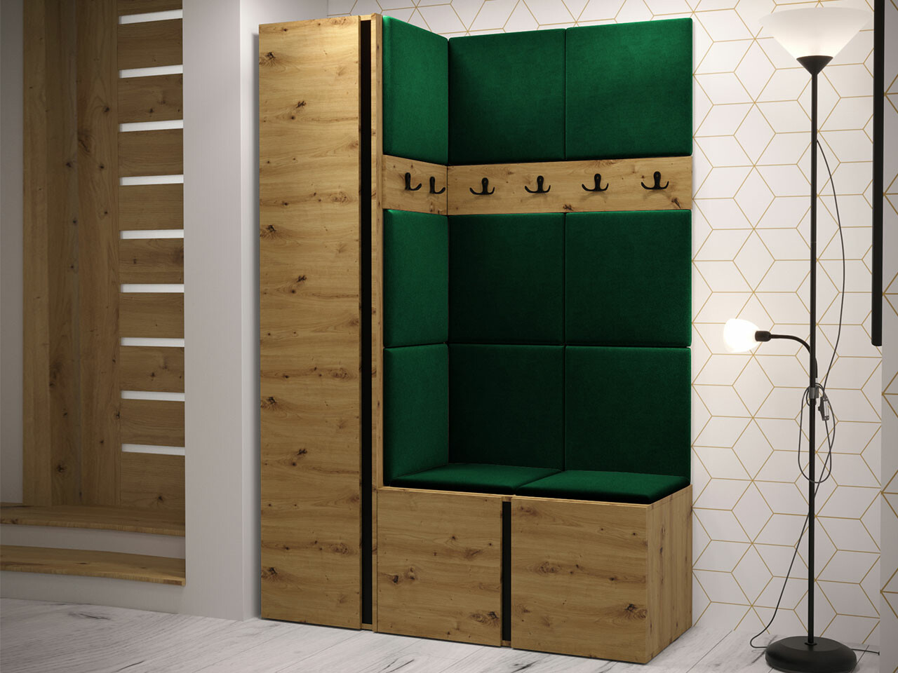 Set za hodnik Hartford 471 (Zanatski hrast)