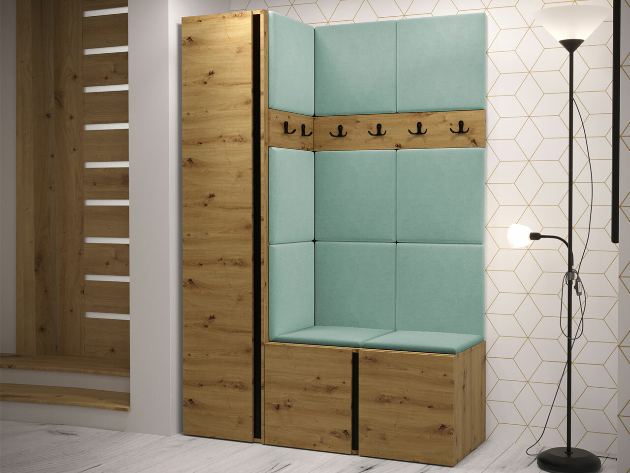 Set za hodnik Hartford 471 (Zanatski hrast)