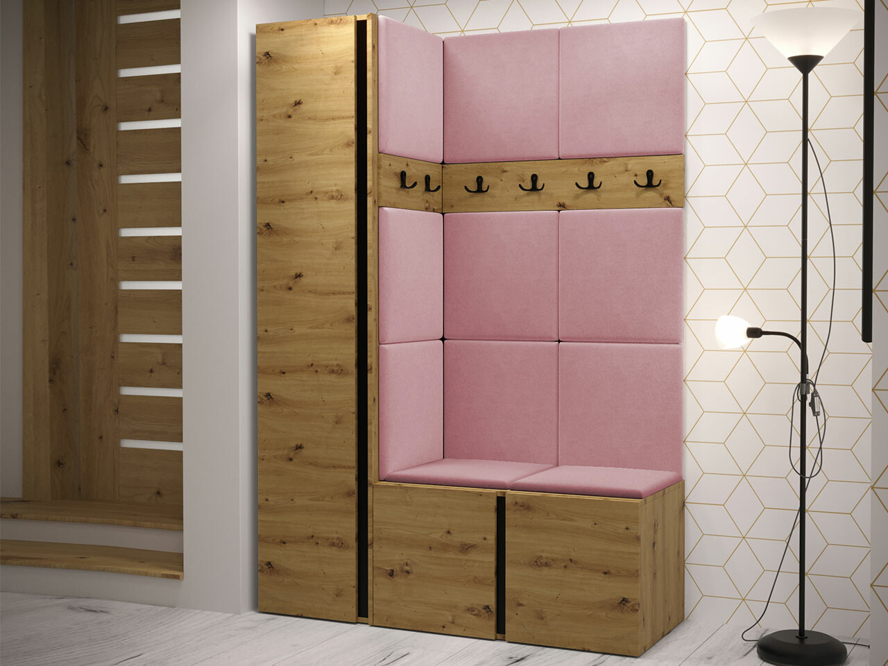 Set za hodnik Hartford 471 (Zanatski hrast)