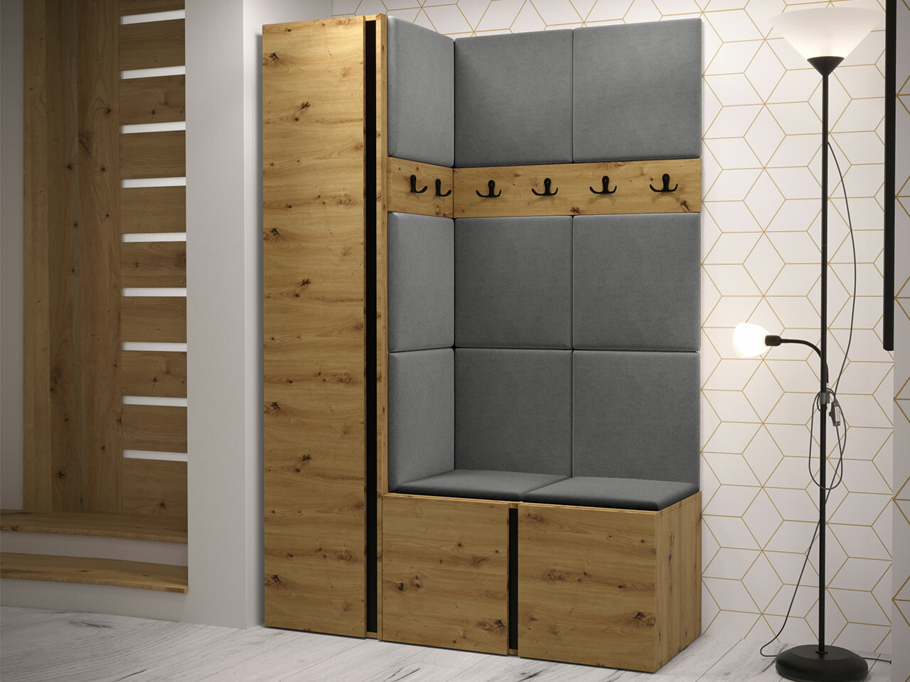 Set za hodnik Hartford 471 (Zanatski hrast)