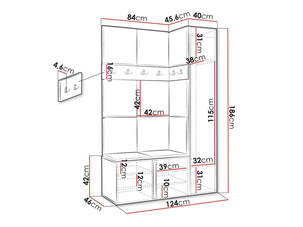 Set za hodnik Hartford 471 (Zanatski hrast)