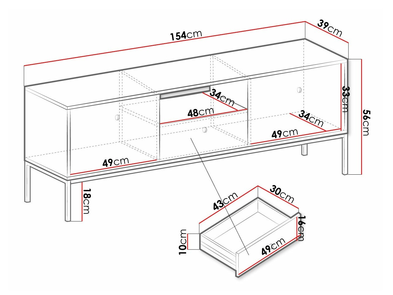 TV sto Romveri 101 (Bež)