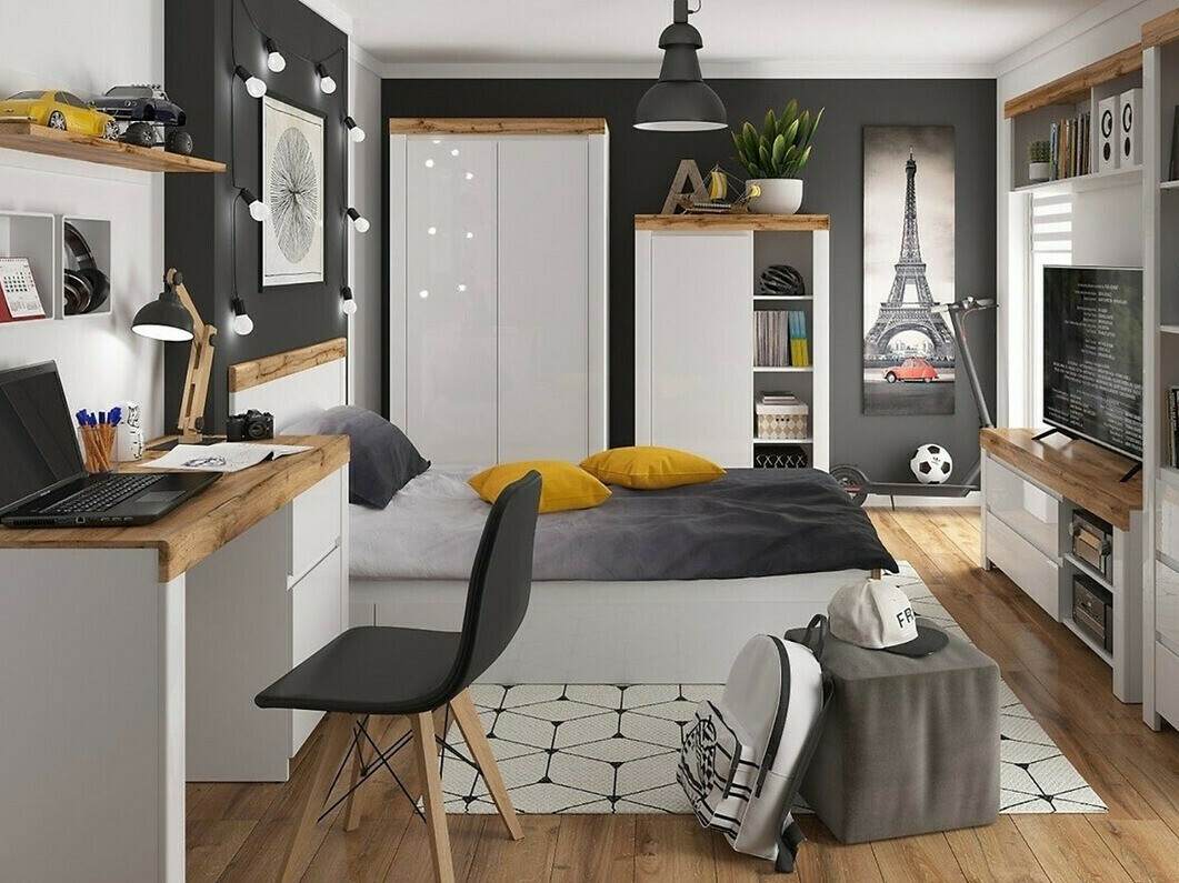 Ormar Sonsoru 110 (Belo + Sjajno belo + Hrast Votan)