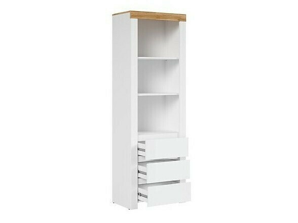 Polica Sonsoru 106 (Belo + Sjajno belo + Hrast)