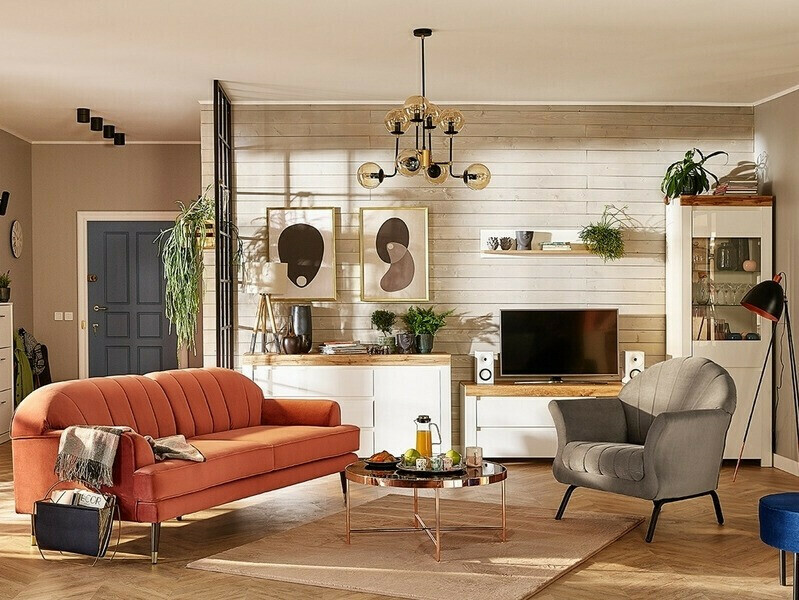 TV komoda Sonsoru 108 (Belo + Sjajno belo + Hrast Votan)