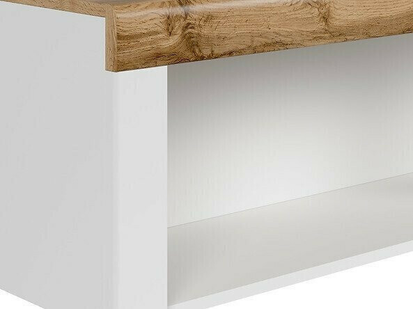 Zidna polica Sonsoru 109 (Belo + Sjajno belo + Hrast Votan)