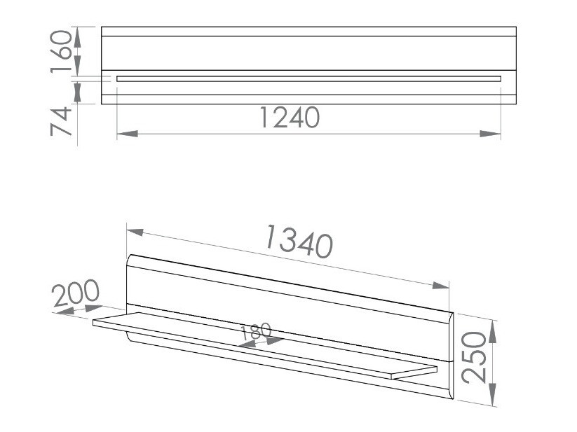 Zidna polica Venleva 107