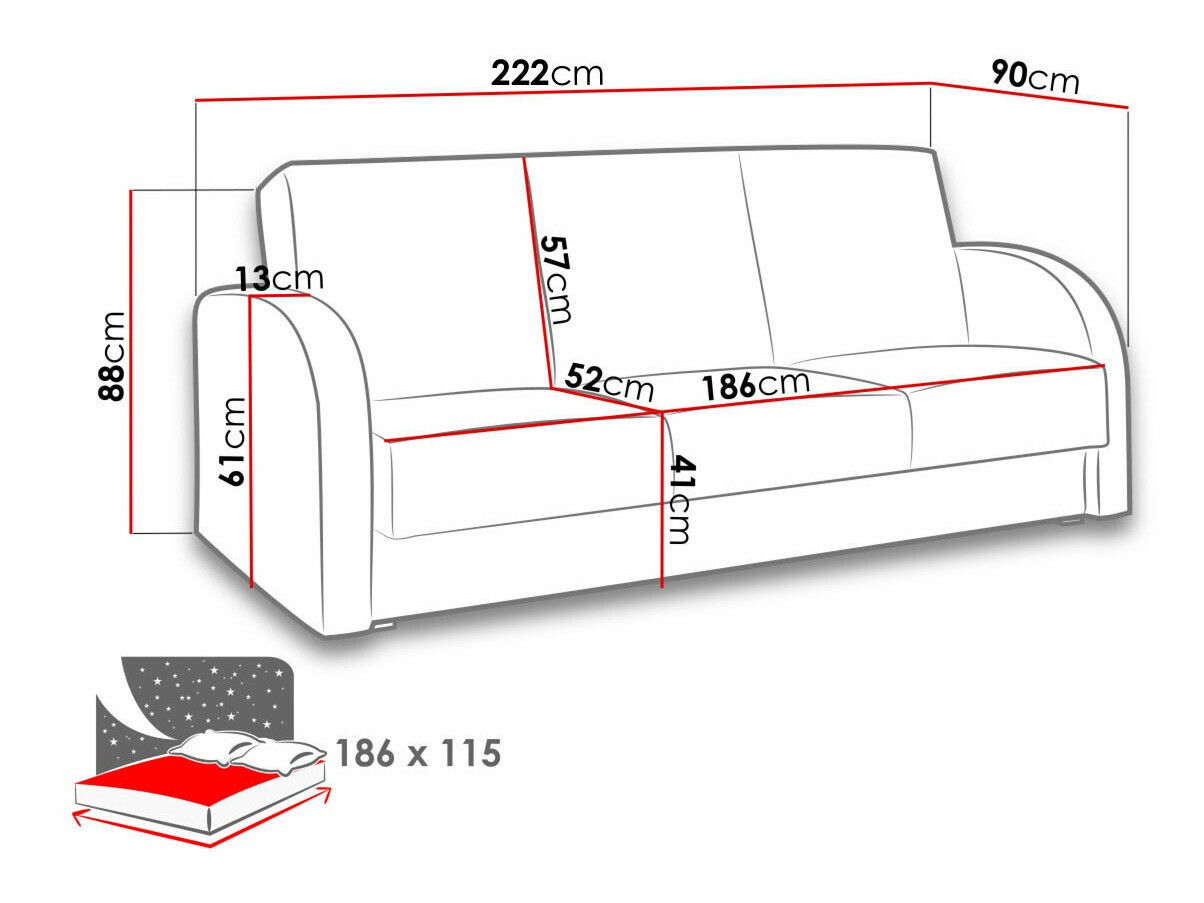 Sofa na razvlačenje Providence 172 (Soft 020 + Lux 24)