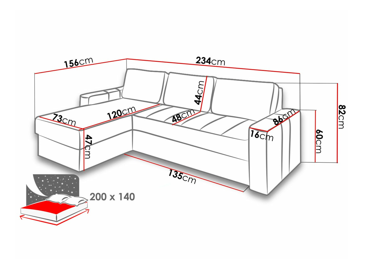 Ugaona sofa Providence 175 (Soft 020 + Ibiza 03)