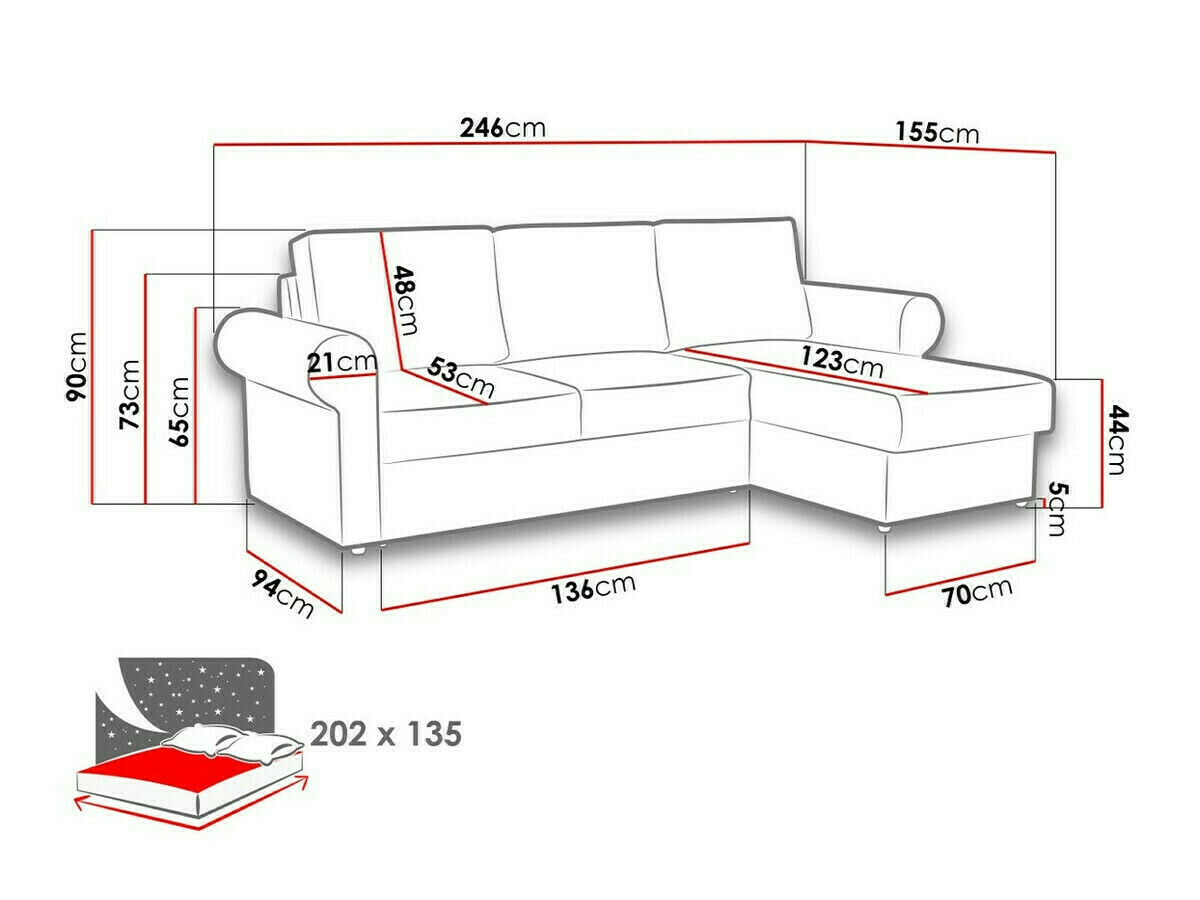 Ugaona sofa Columbus 131 (Poso 110)