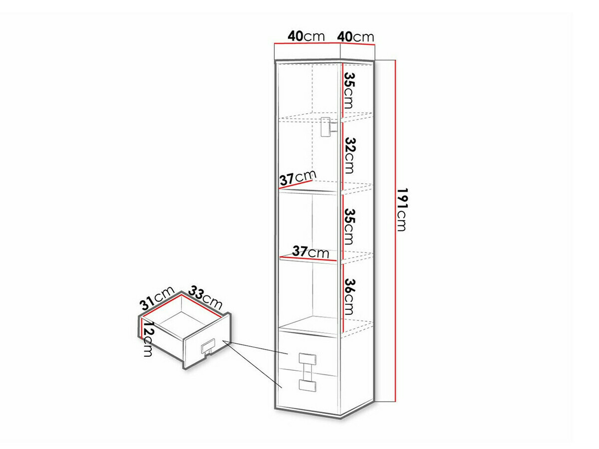 Polica Florevi 111 (Mat belo + Artisan hrast)