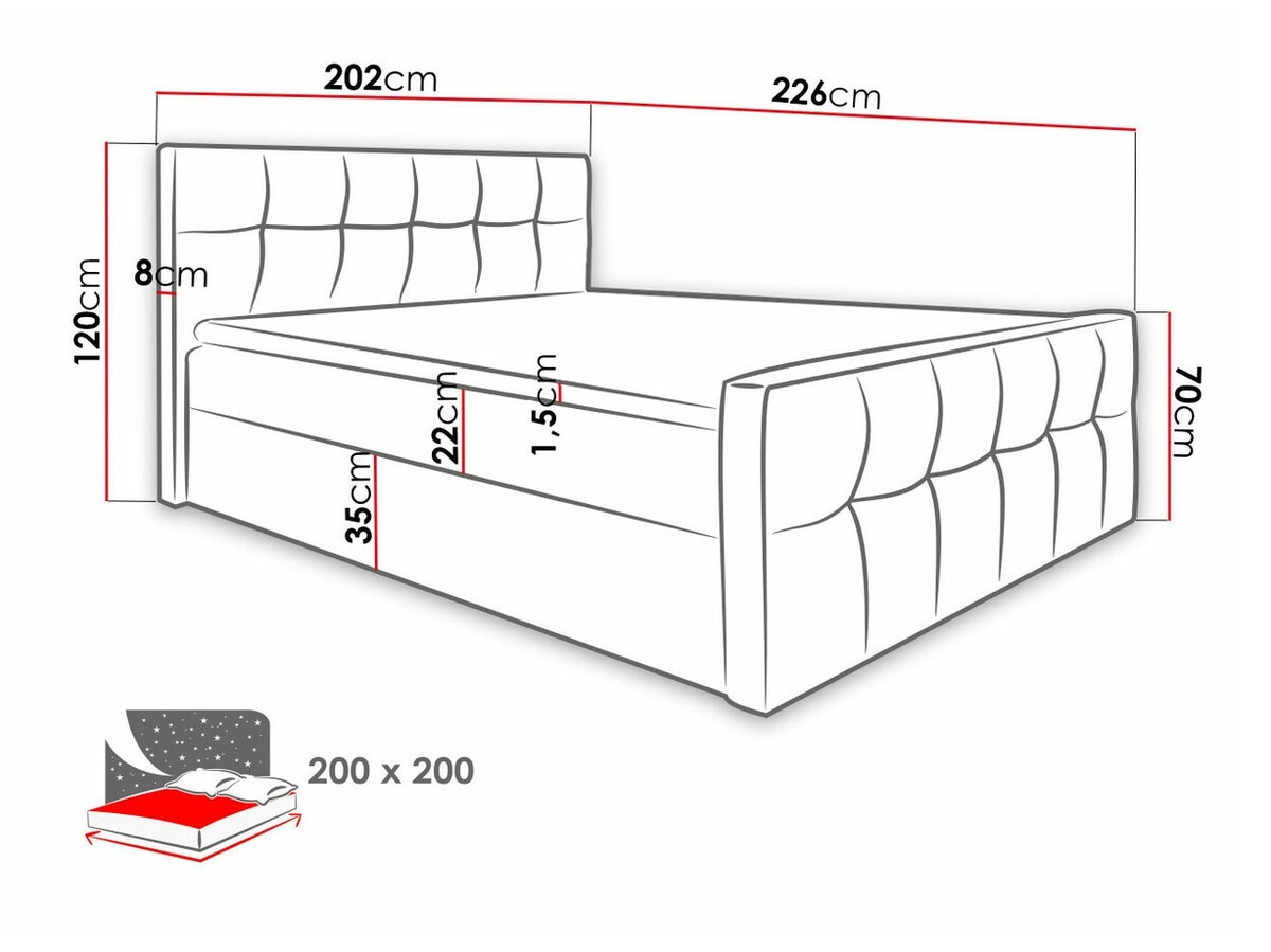 Boxspring krevet Baltimore 138 (Soft 010)