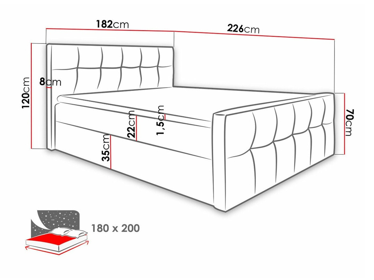 Boxspring krevet Baltimore 138 (Soft 011)