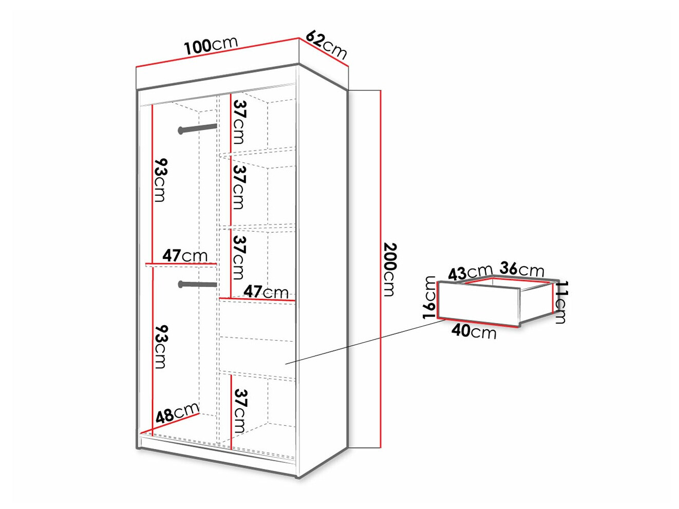 Ormar Hartford 306 (Zanatski hrast + Crno)