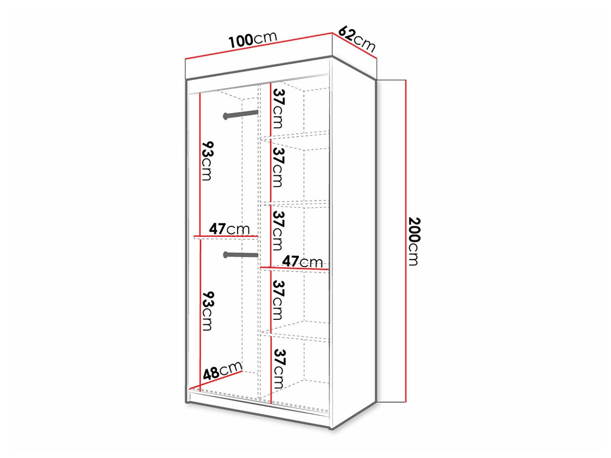 Ormar Hartford 307 (Zanatski hrast + Crno)