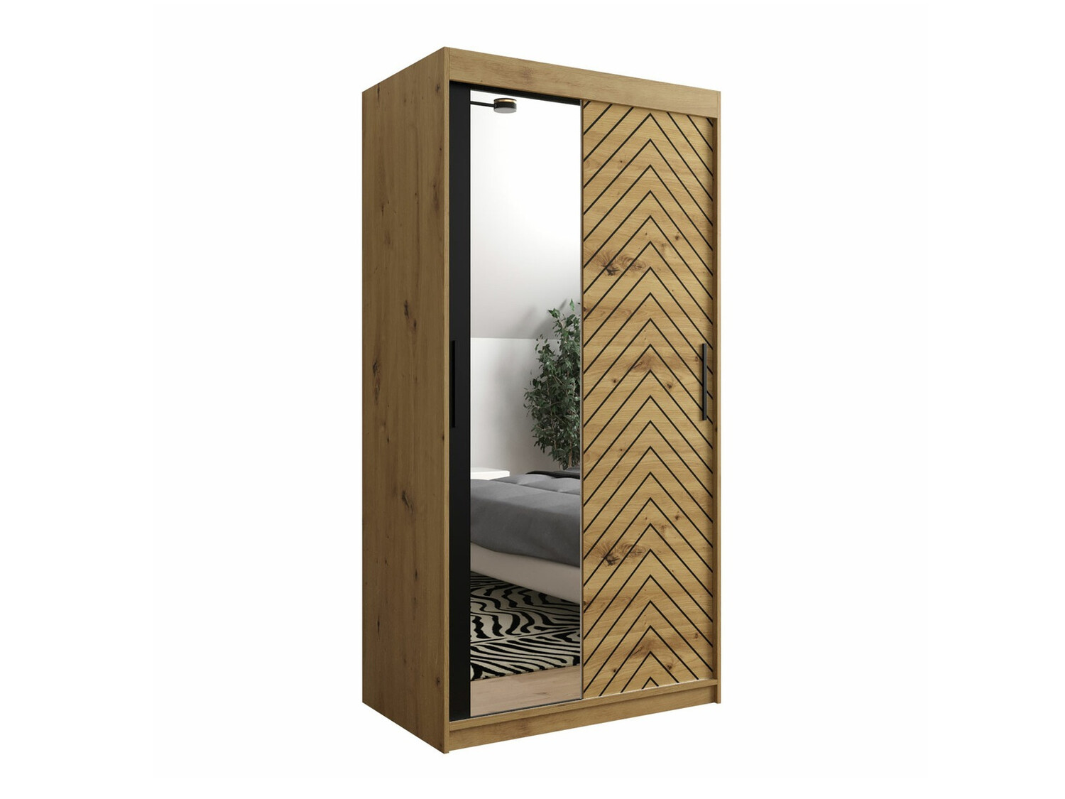 Ormar Hartford 307 (Zanatski hrast + Crno)