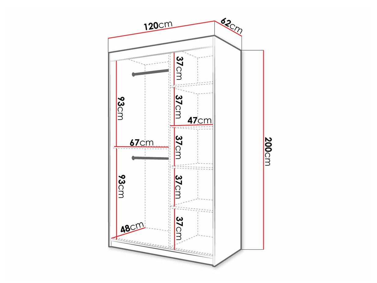 Ormar Hartford 308 (Zanatski hrast + Crno)