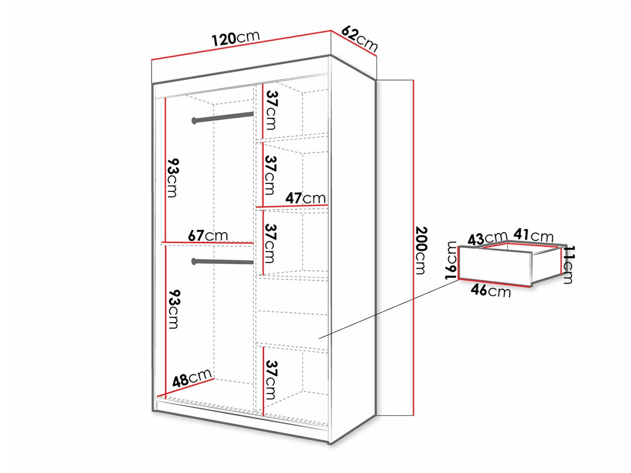Ormar Hartford 308 (Zanatski hrast + Crno)