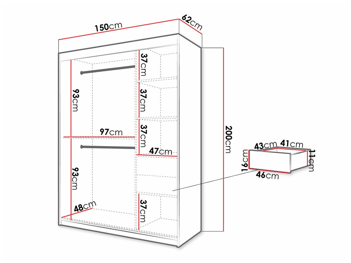 Ormar Hartford 310 (Zanatski hrast + Crno)
