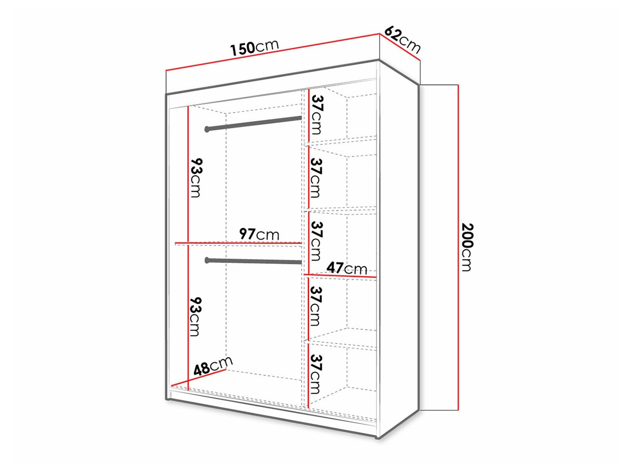Ormar Hartford 311 (Zanatski hrast + Crno)