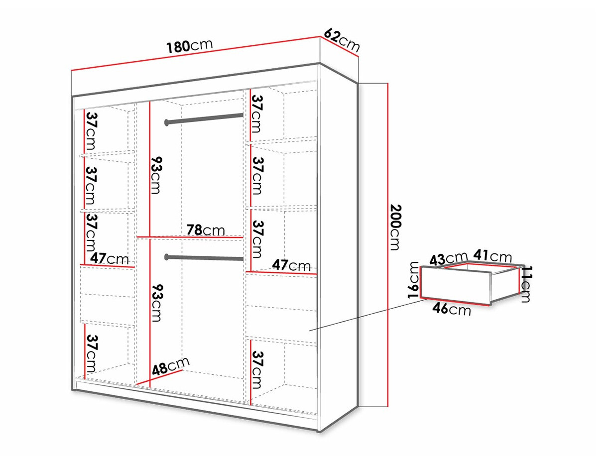 Ormar Hartford 312 (Zanatski hrast + Crno)