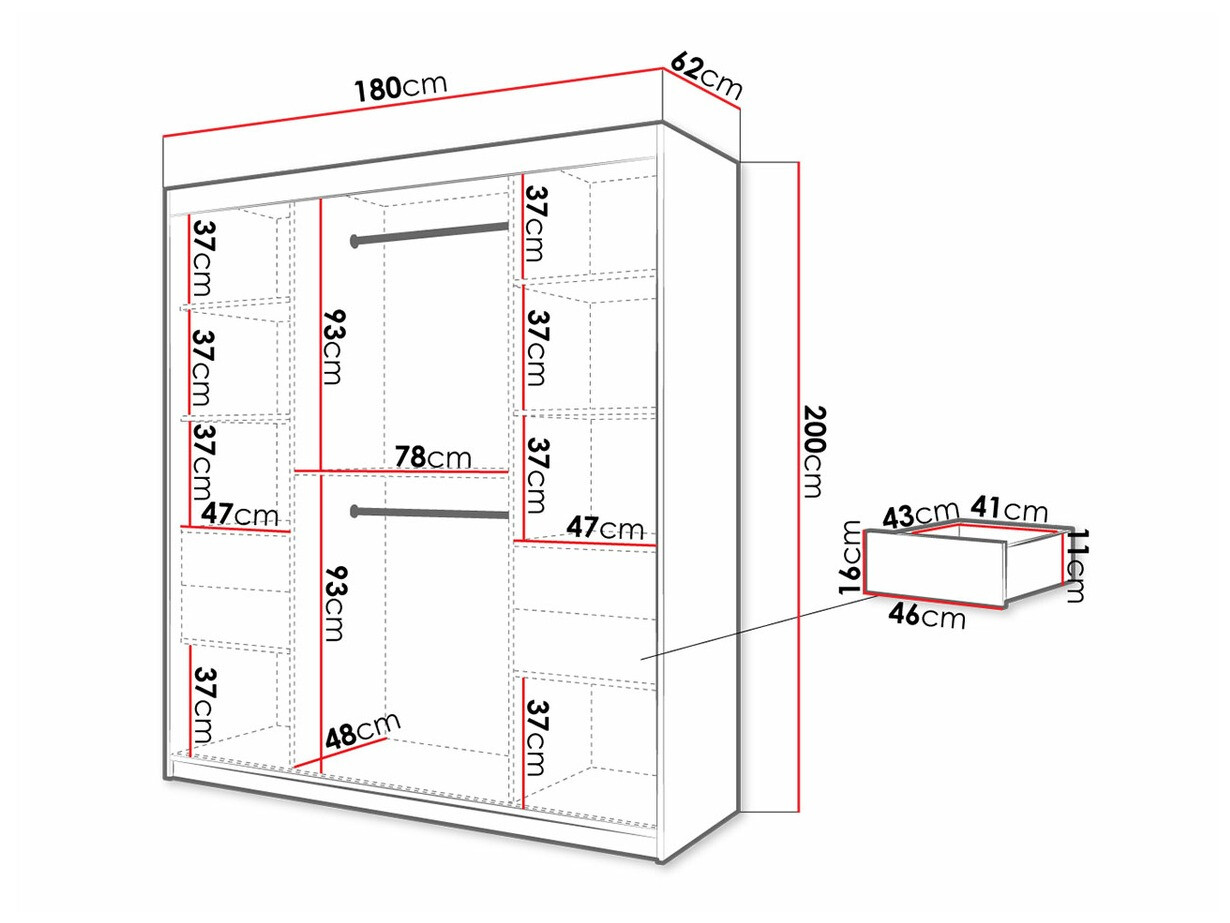 Ormar Hartford 313 (Zanatski hrast + Crno)