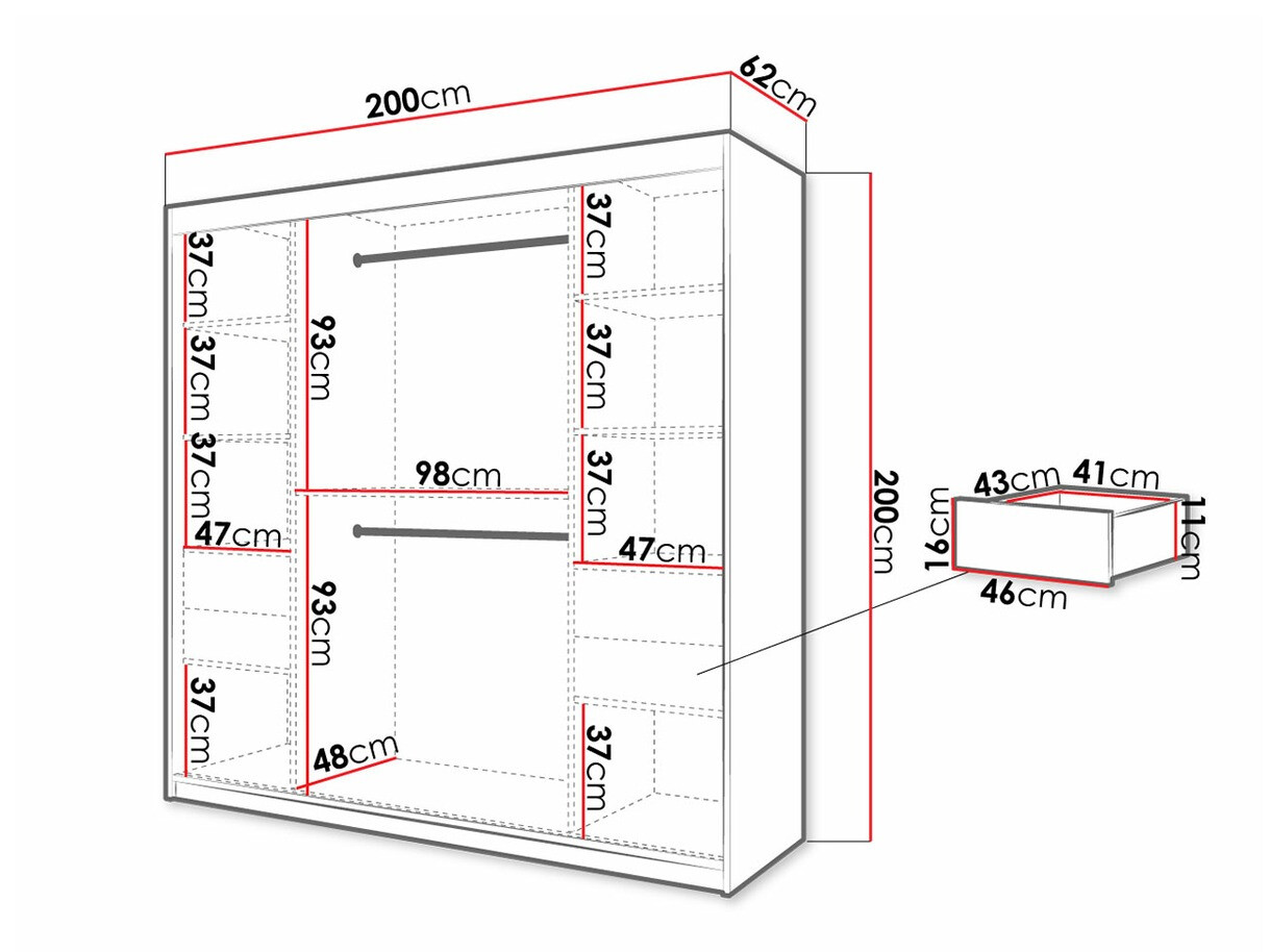 Ormar Hartford 314 (Zanatski hrast + Crno)