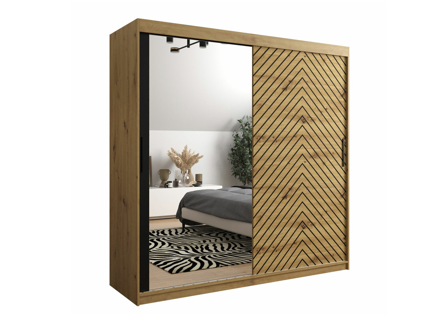 Ormar Hartford 315 (Zanatski hrast + Crno)