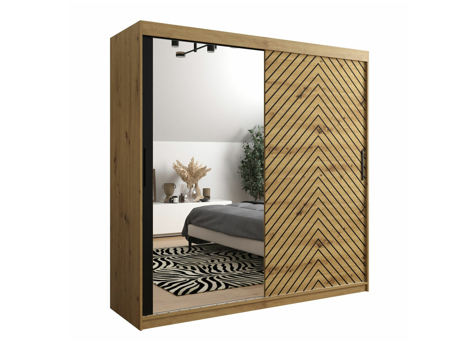 Ormar Hartford 315 (Zanatski hrast + Crno)