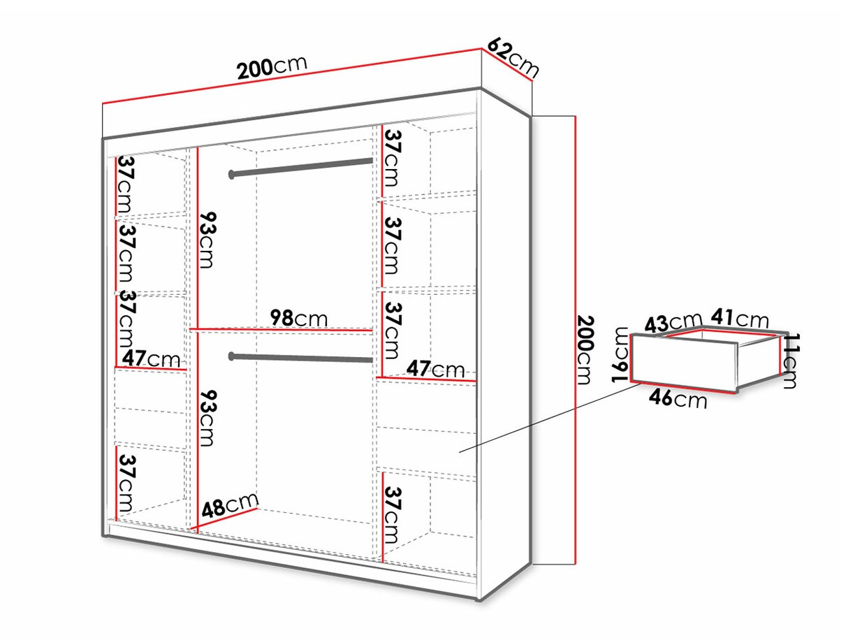 Ormar Hartford 315 (Zanatski hrast + Crno)