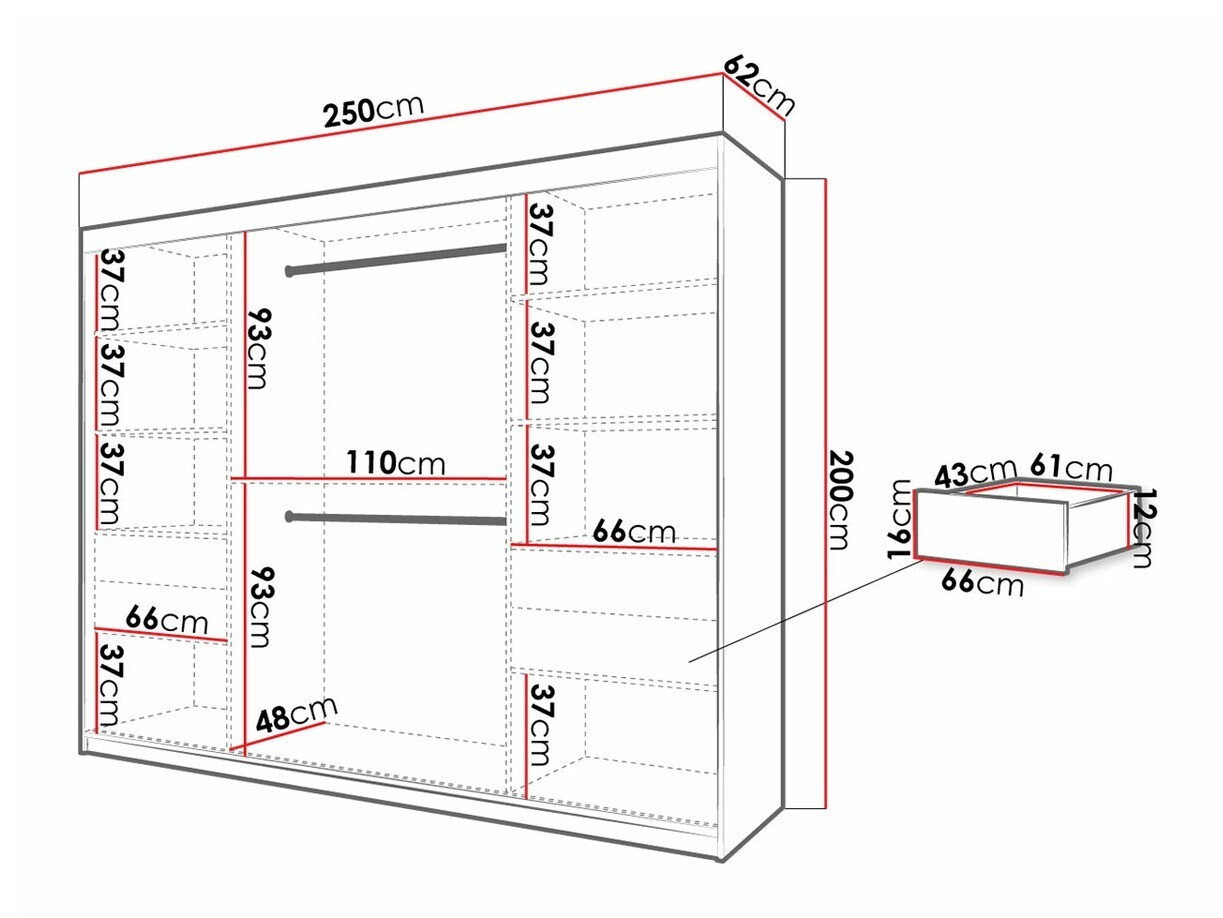 Ormar Hartford 316 (Zanatski hrast + Crno)