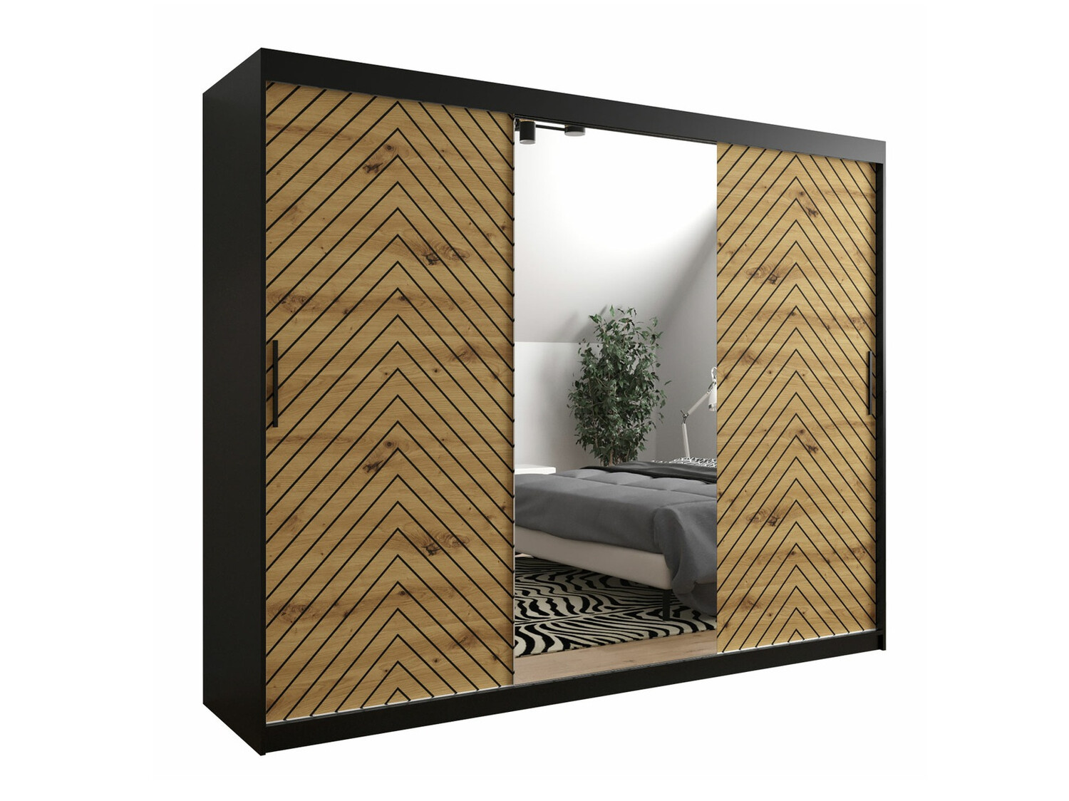 Ormar Hartford 317 (Crno + Artisan hrast)