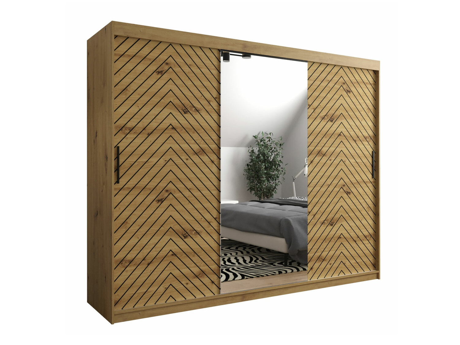 Ormar Hartford 317 (Zanatski hrast + Crno)