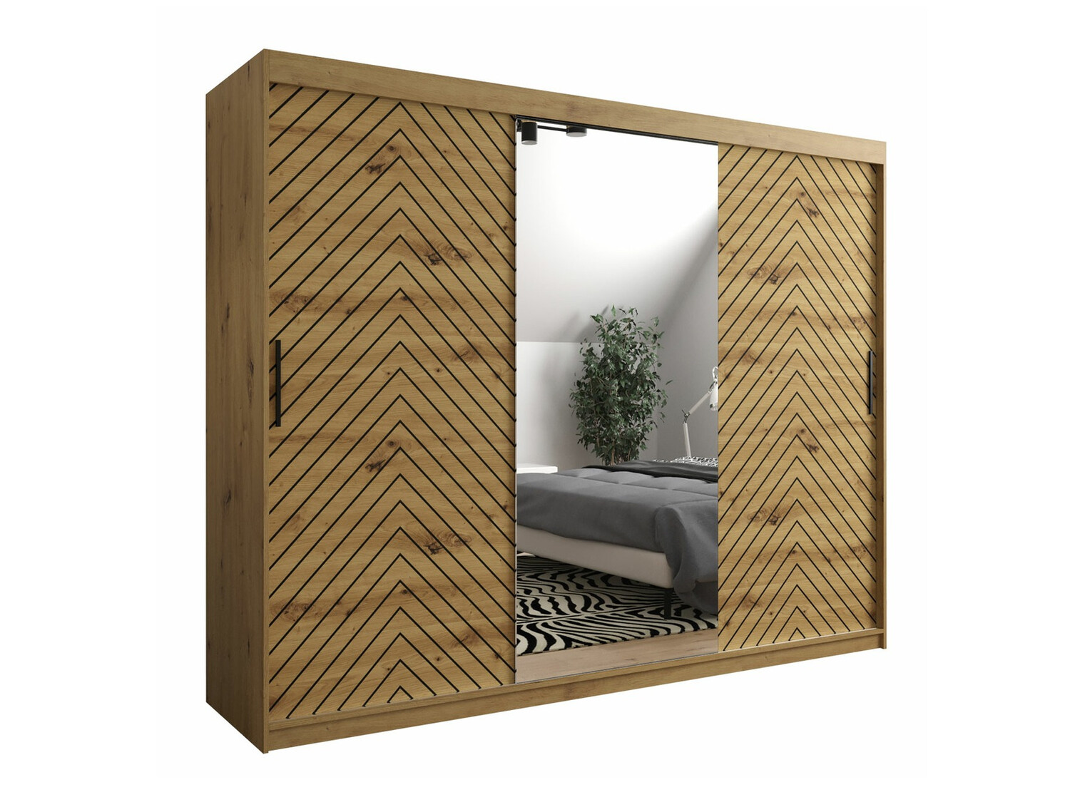 Ormar Hartford 317 (Zanatski hrast + Crno)