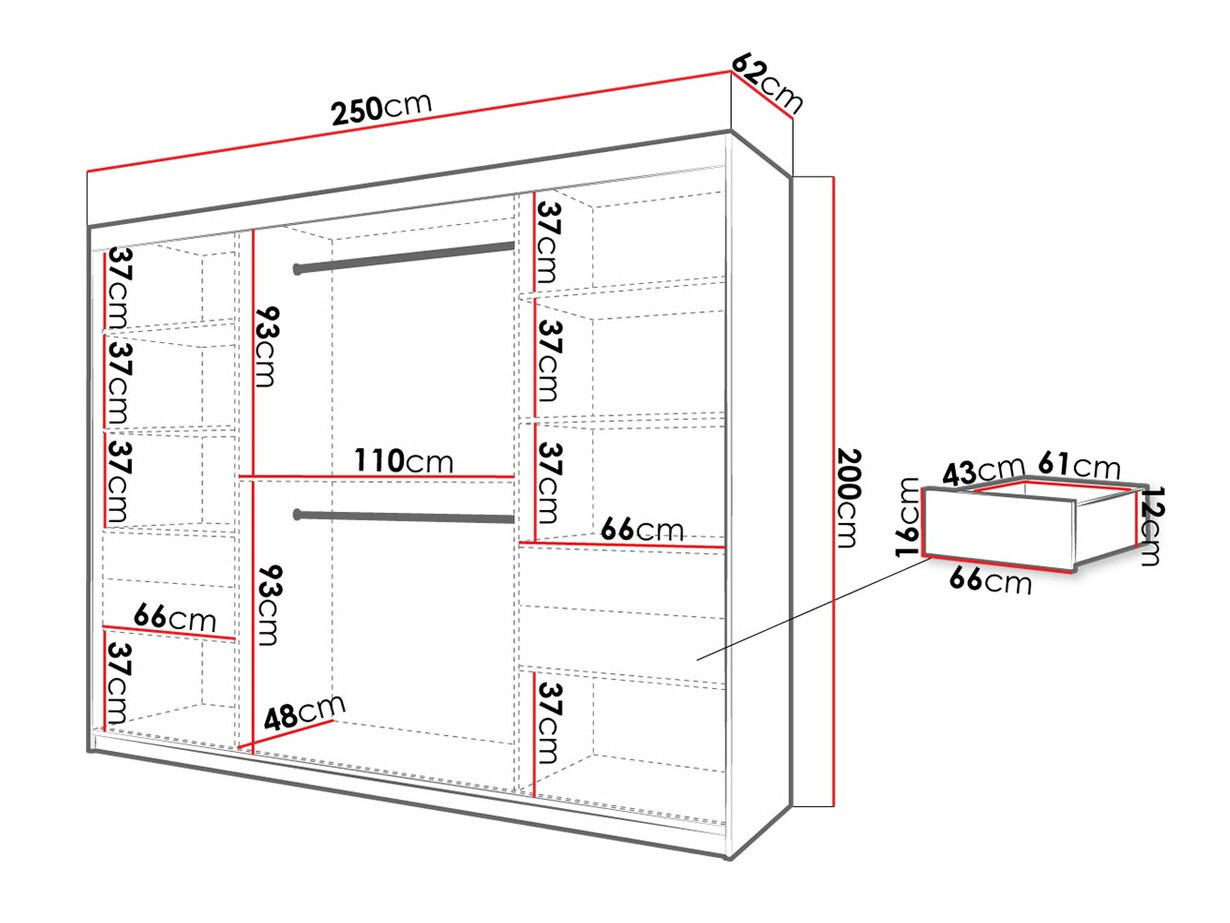Ormar Hartford 317 (Zanatski hrast + Crno)