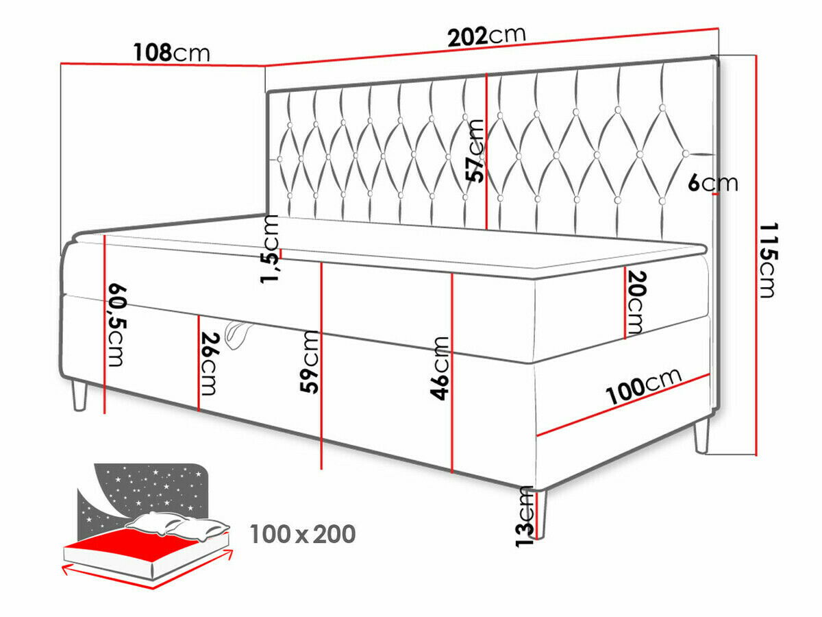 Boxspring krevet Lucus II (Soft 017 + Fresh 37)