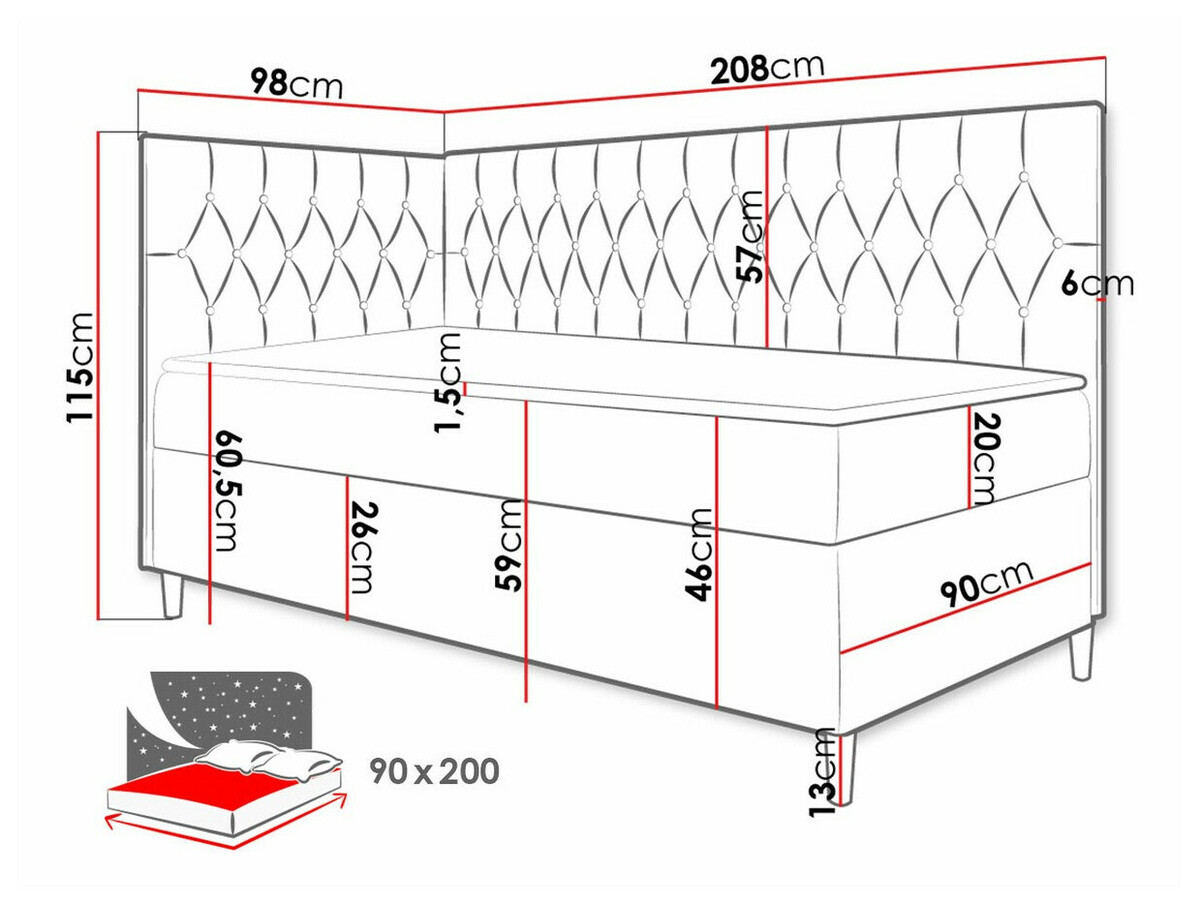 Boxspring krevet Lucus III (Soft 017 + Fresh 1)