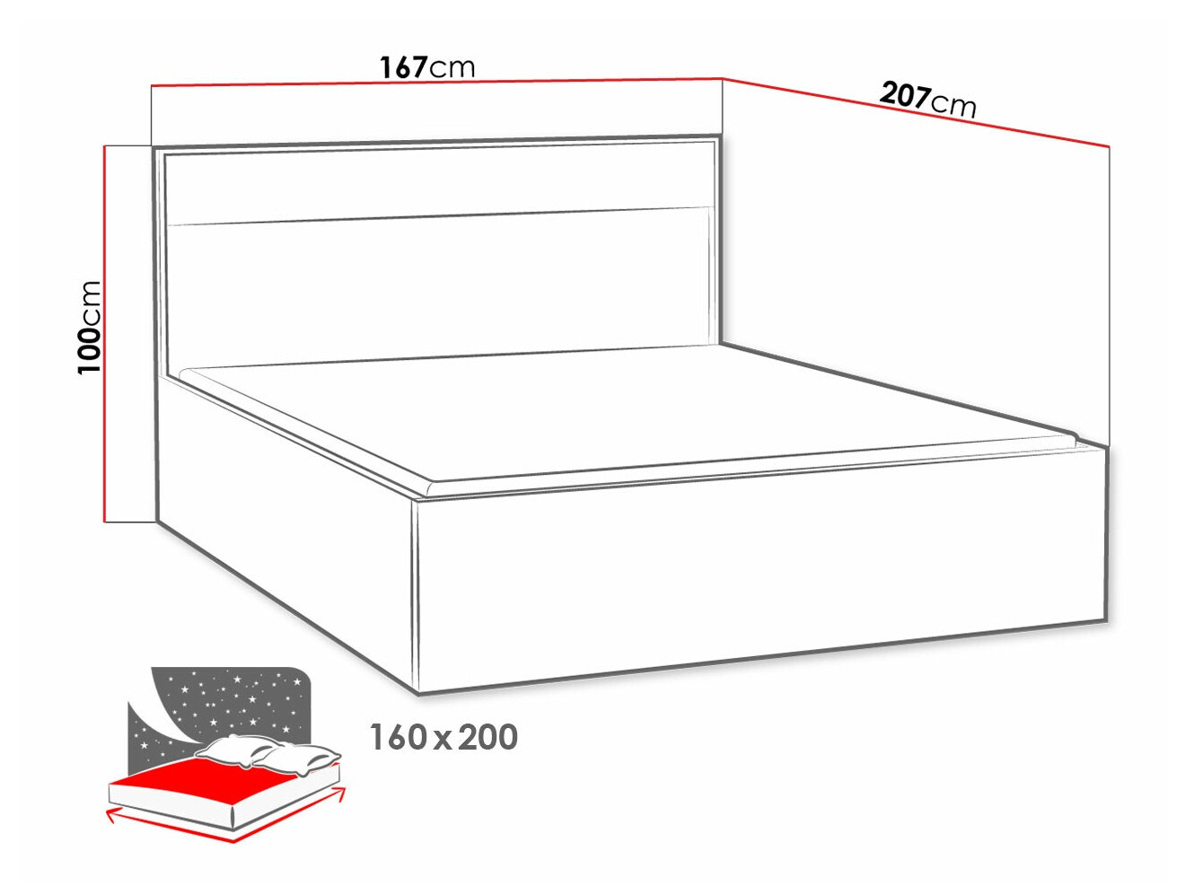 Krevet Etrmoni 113 (Svetlo drvo + Hrast)